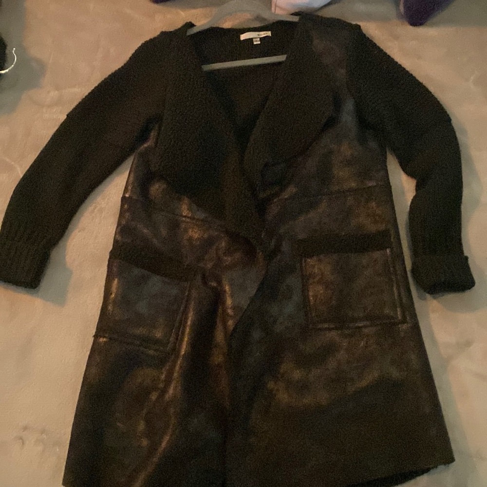 Black shearling inspired duster/sweater